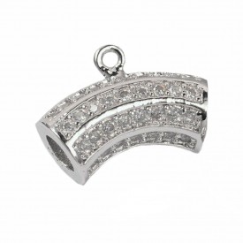 Curved Tube Cubic Zirconia Hanger Link